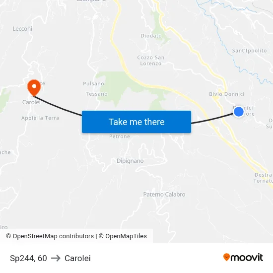 Provincial Road 244, 60 to Carolei map
