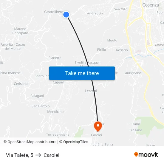 Talete Street, 5 to Carolei map