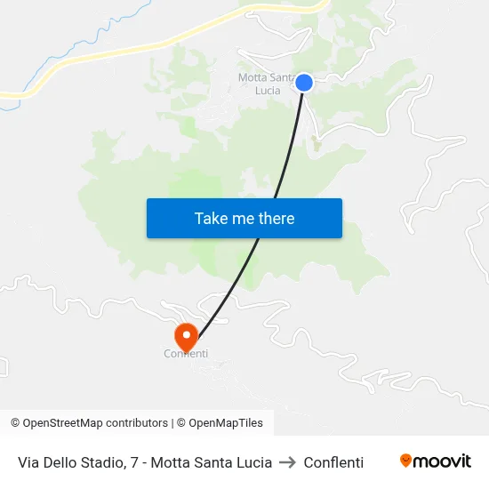 Via Dello Stadio, 7 - Motta Santa Lucia to Conflenti map