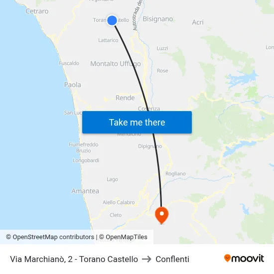Via Marchianò, 2 - Torano Castello to Conflenti map