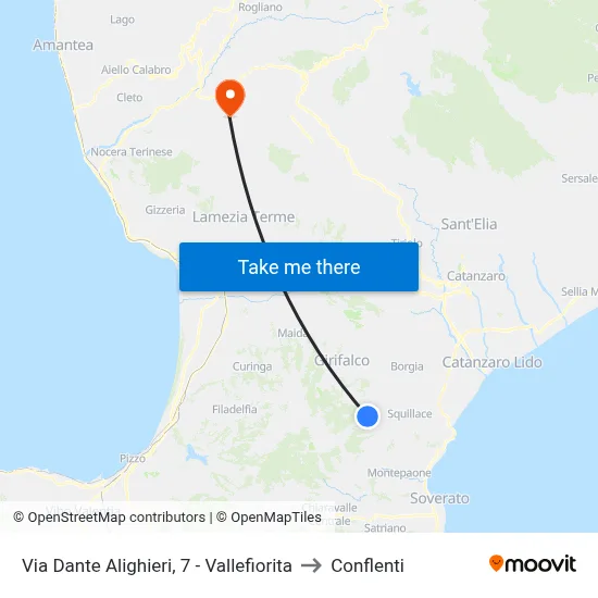 Dante Alighieri Street, 7 - Vallefiorita to Conflenti map