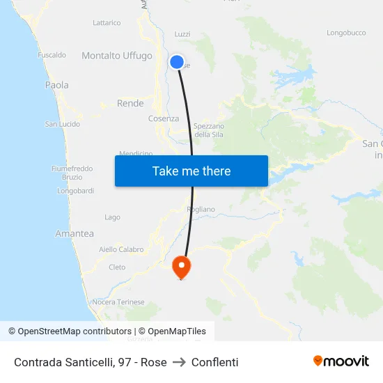 Contrada Santicelli, 97 - Rose to Conflenti map