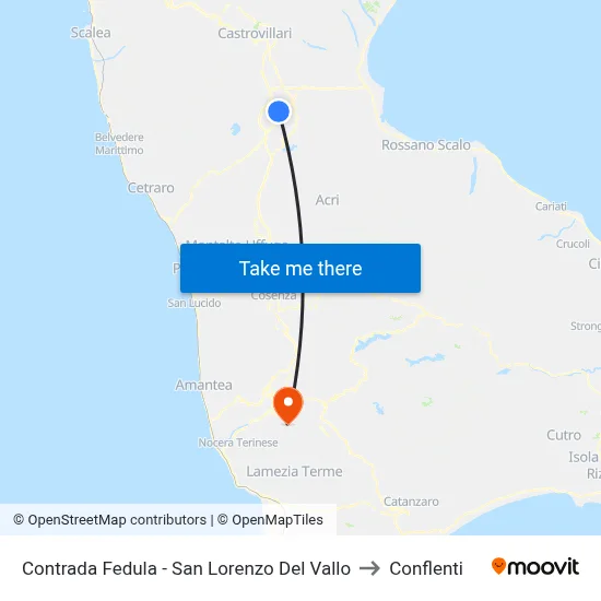 Fedula District - San Lorenzo Del Vallo to Conflenti map