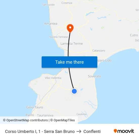 Corso Umberto I, 1 - Serra San Bruno to Conflenti map