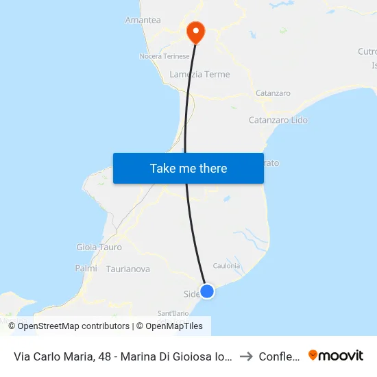 Via Carlo Maria, 48 - Marina Di Gioiosa Ionica to Conflenti map