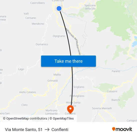 Via Monte Santo, 51 to Conflenti map