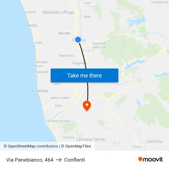 Via Panebianco, 464 to Conflenti map