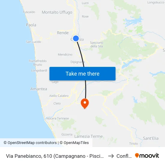 Via Panebianco, 610 (Campagnano - Piscina Comunale) to Conflenti map