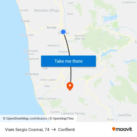 Viale Sergio Cosmai, 74 to Conflenti map