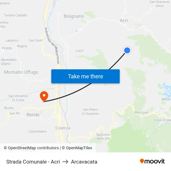 Municipal Road - Acri to Arcavacata map