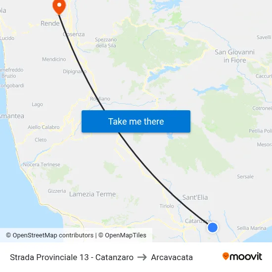 Provincial Road 13 - Catanzaro to Arcavacata map