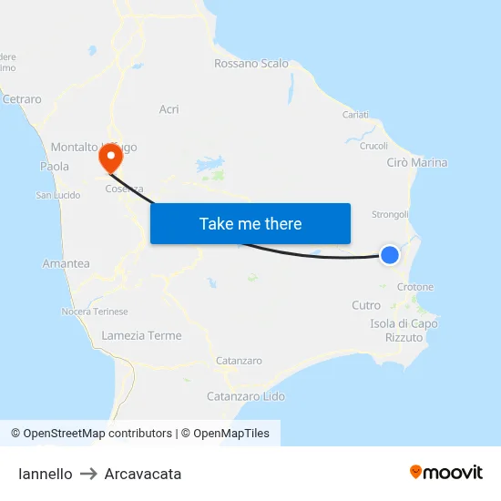 Iannello to Arcavacata map