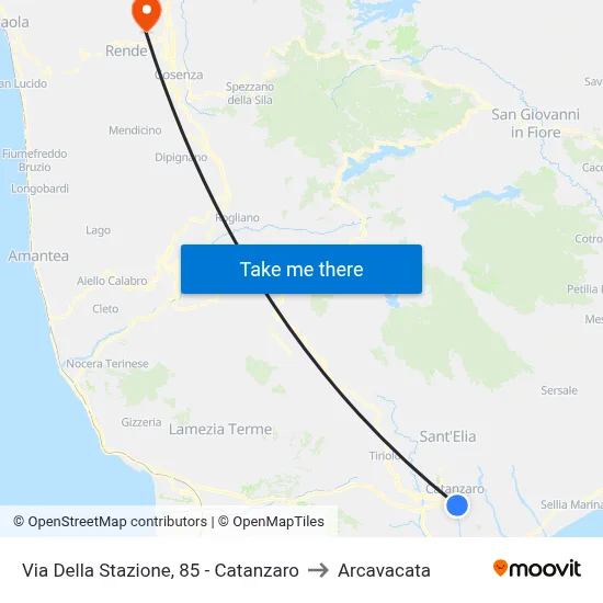 Station Street, 85 - Catanzaro to Arcavacata map