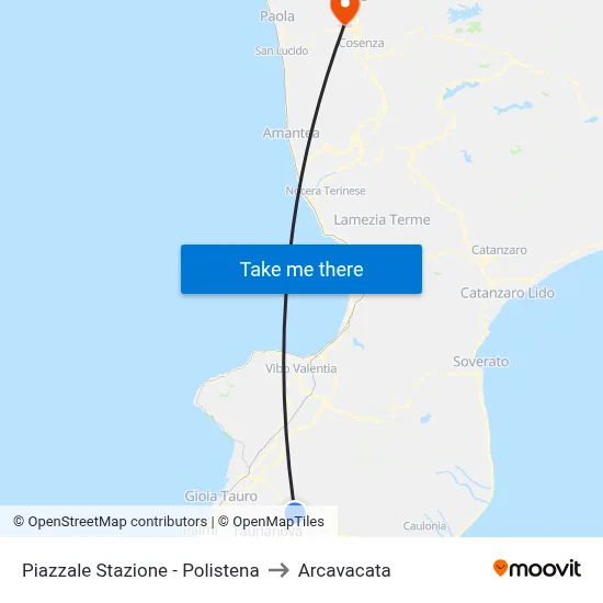 Station Square - Polistena to Arcavacata map