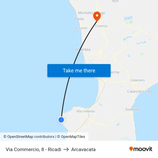 Commerce Street, 8 - Ricadi to Arcavacata map