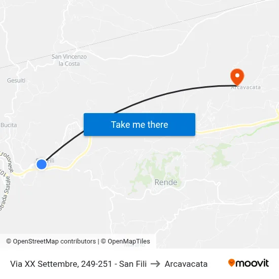 September 20th Street, 249-251 - San Fili to Arcavacata map