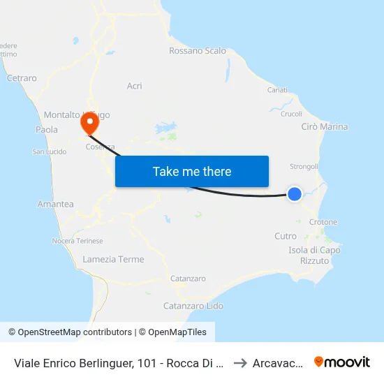 Viale Enrico Berlinguer, 101 - Rocca Di Neto to Arcavacata map