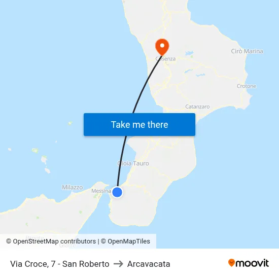 Via Croce, 7 - San Roberto to Arcavacata map