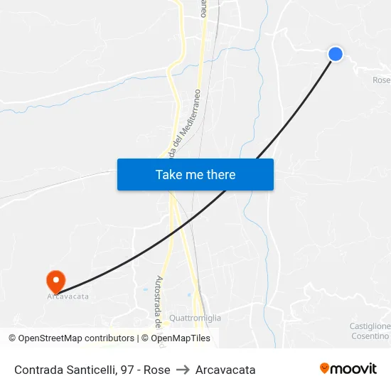 Santicelli District, 97 - Rose to Arcavacata map
