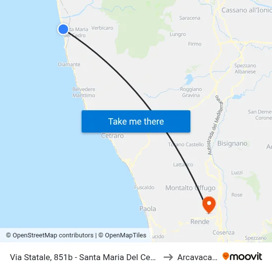State Street, 851b - Santa Maria Del Cedro to Arcavacata map