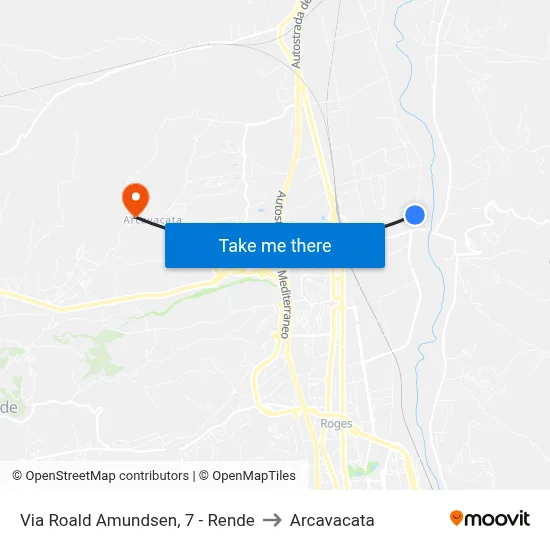 Roald Amundsen Street, 7 - Rende to Arcavacata map
