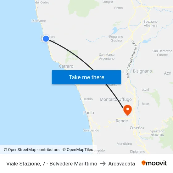Station Avenue, 7 - Belvedere Marittimo to Arcavacata map