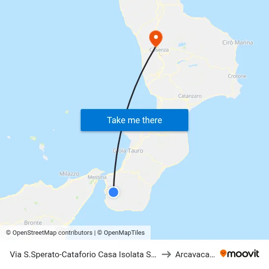 S. Sperato-Cataforio Isolated House to Arcavacata map