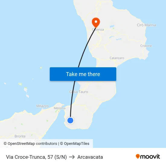 Via Croce-Trunca, 57 (S/N) to Arcavacata map