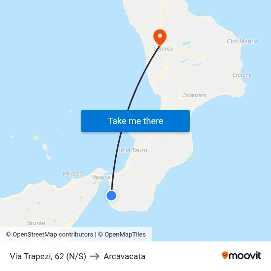 Trapezi Street, 62 (N/S) to Arcavacata map