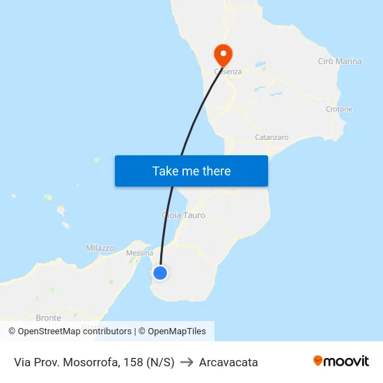 Via Prov. Mosorrofa, 158 (N/S) to Arcavacata map