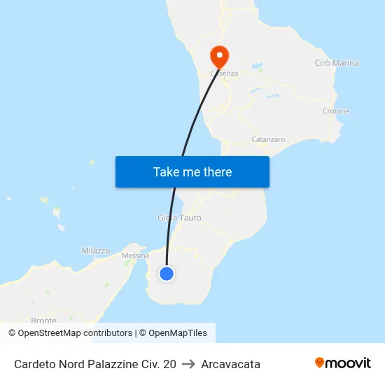 Cardeto Nord Palazzine Civ. 20 to Arcavacata map