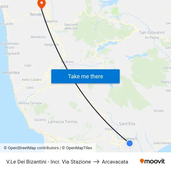 V.Le Dei Bizantini - Incr. Via Stazione to Arcavacata map