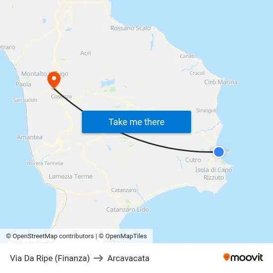 Da Ripe Street (Finance) to Arcavacata map
