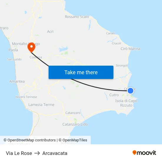 Rose Street to Arcavacata map