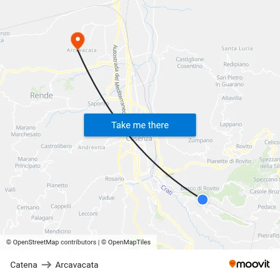 Chain to Arcavacata map
