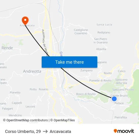 Corso Umberto, 29 to Arcavacata map