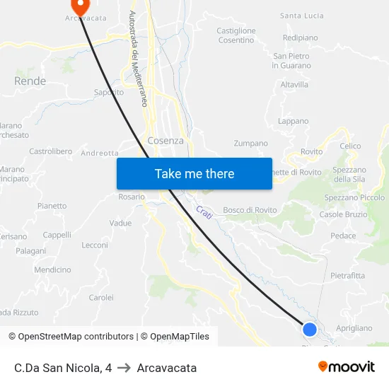 San Nicola District, 4 to Arcavacata map