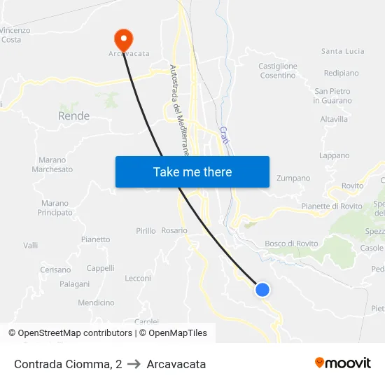 Ciomma District, 2 to Arcavacata map