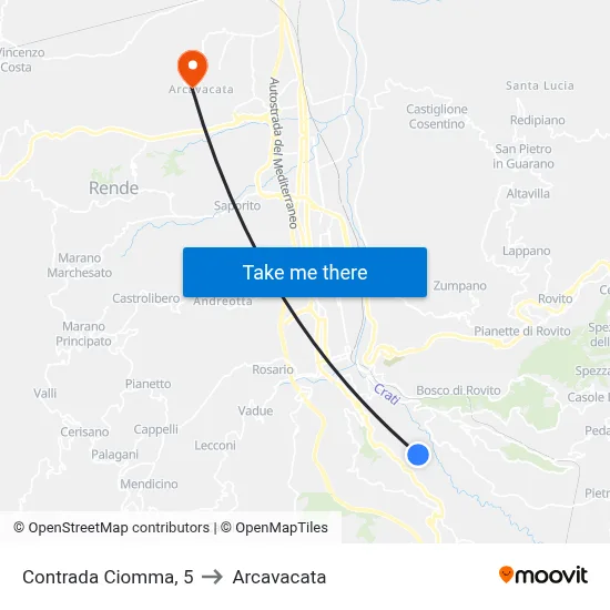 Ciomma District, 5 to Arcavacata map