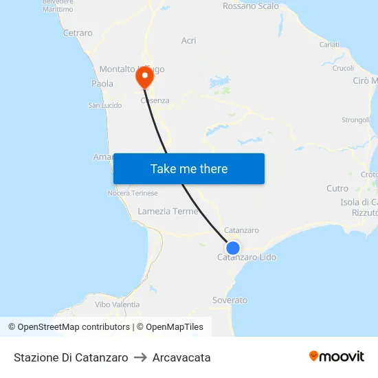 Stazione Di Catanzaro to Arcavacata map