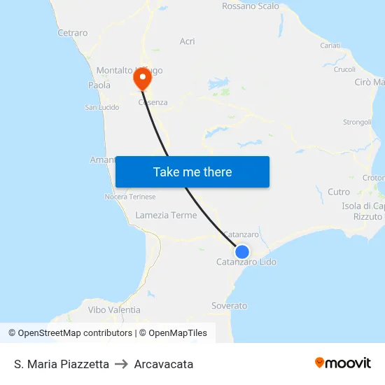 St. Maria Square to Arcavacata map