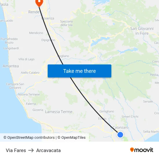 Fares Street to Arcavacata map