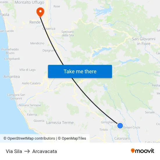 Sila Street to Arcavacata map
