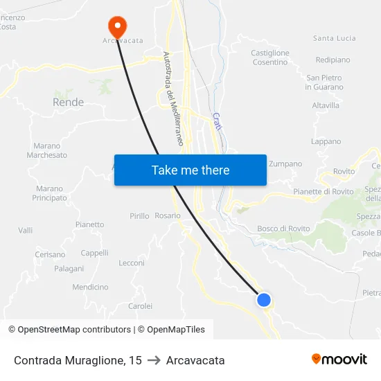 Contrada Muraglione, 15 to Arcavacata map