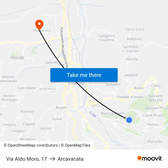 Aldo Moro Street, 17 to Arcavacata map