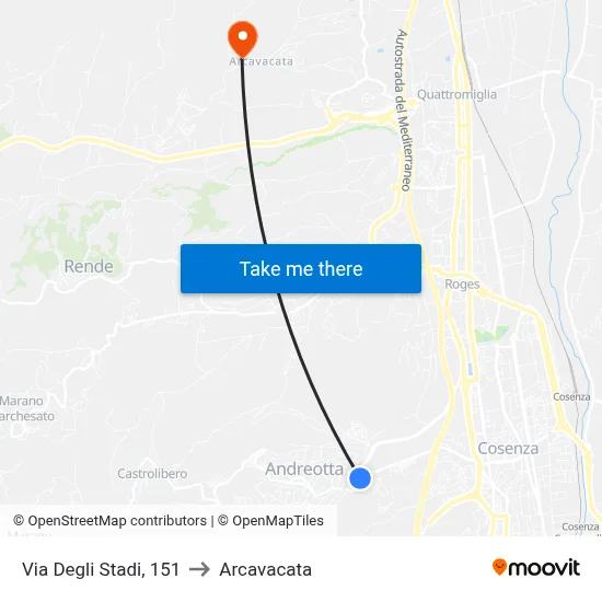 Stadium Street, 151 to Arcavacata map