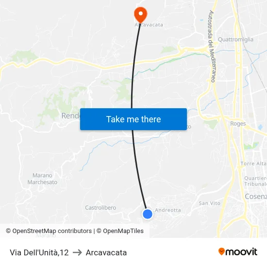 Unity Street, 12 to Arcavacata map