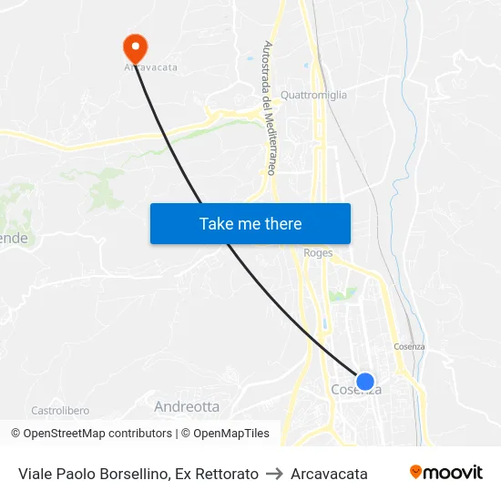 Viale Paolo Borsellino, Ex Rettorato to Arcavacata map