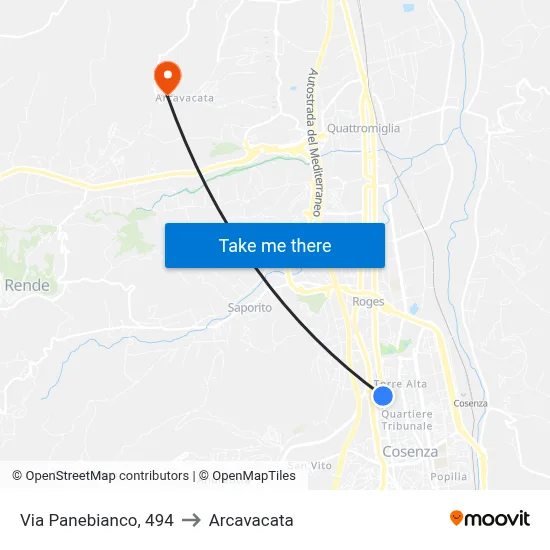 494 Panebianco Street to Arcavacata map