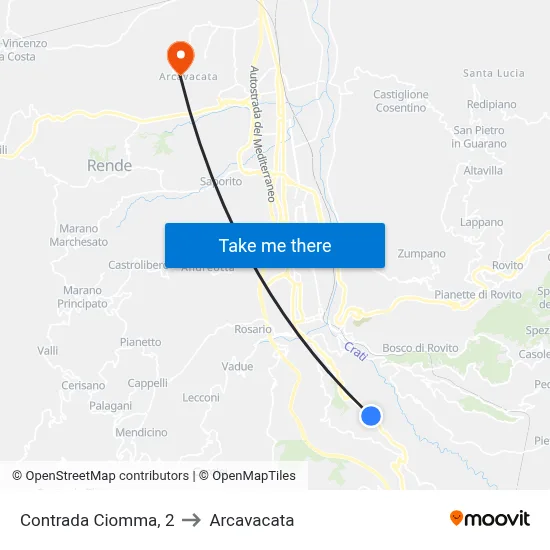 Ciomma District, 2 to Arcavacata map